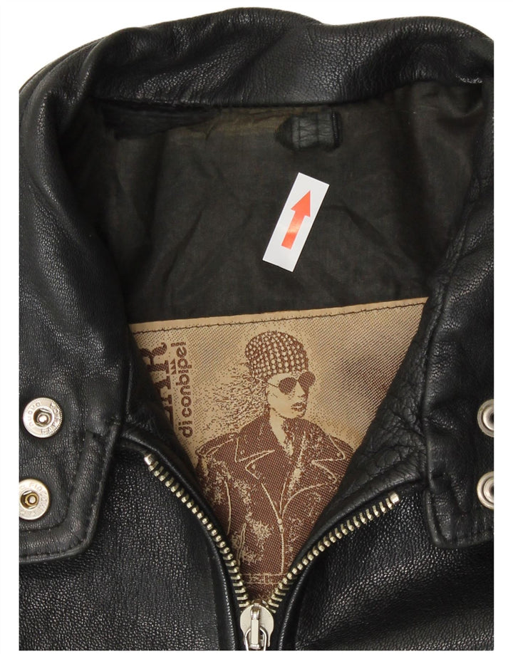 Jaqueta de couro feminina Conbipel UK 14 couro preto médio