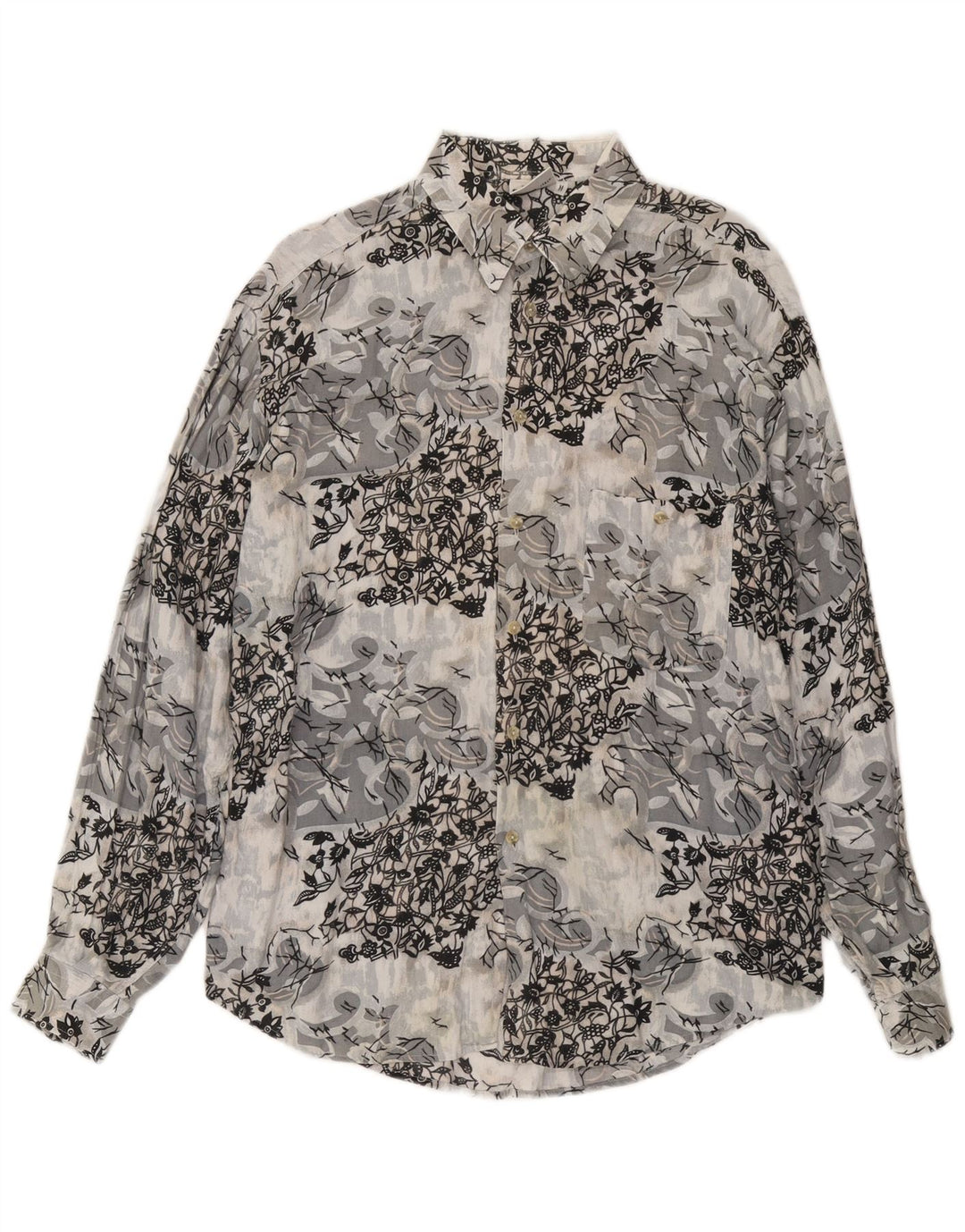 Camisa masculina CRIVER viscose floral cinza médio