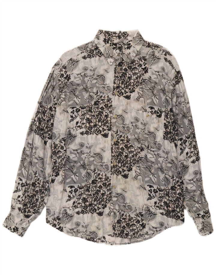 Camisa masculina CRIVER viscose floral cinza médio