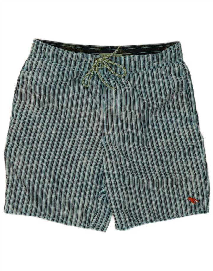 Poliéster azul pequeno das riscas do tamanho 2 do short de natação dos homens de Ted Baker