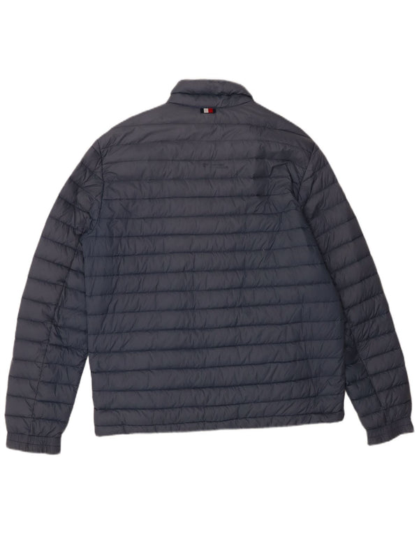 Jaqueta acolchoada masculina Tommy Hilfiger UK 40 grande azul marinho poliamida