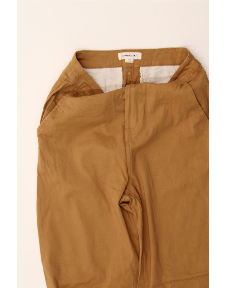 O'NEILL Womens Straight Chino Trousers W26 L27 Brown Cotton Vintage O'Neill and Second-Hand O'Neill from Messina Hembry 