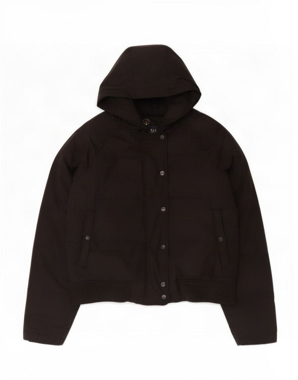 Jaqueta feminina acolchoada com capuz Gap UK 16 grande preta