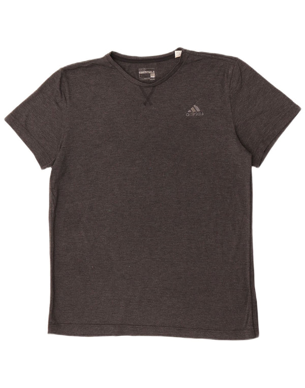 Adidas Mens Climalite Camiseta Top Grande Cinza Poliéster