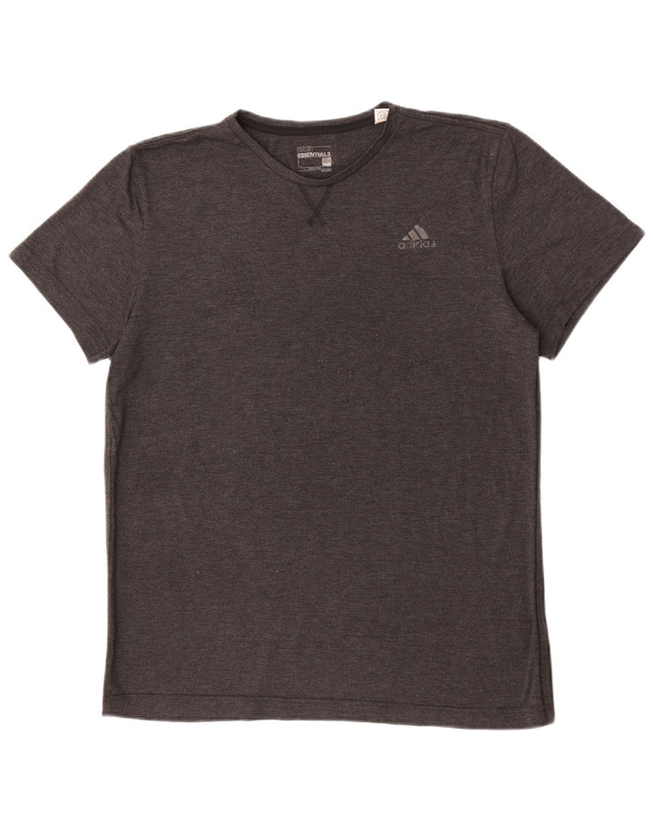 Adidas Mens Climalite Camiseta Top Grande Cinza Poliéster
