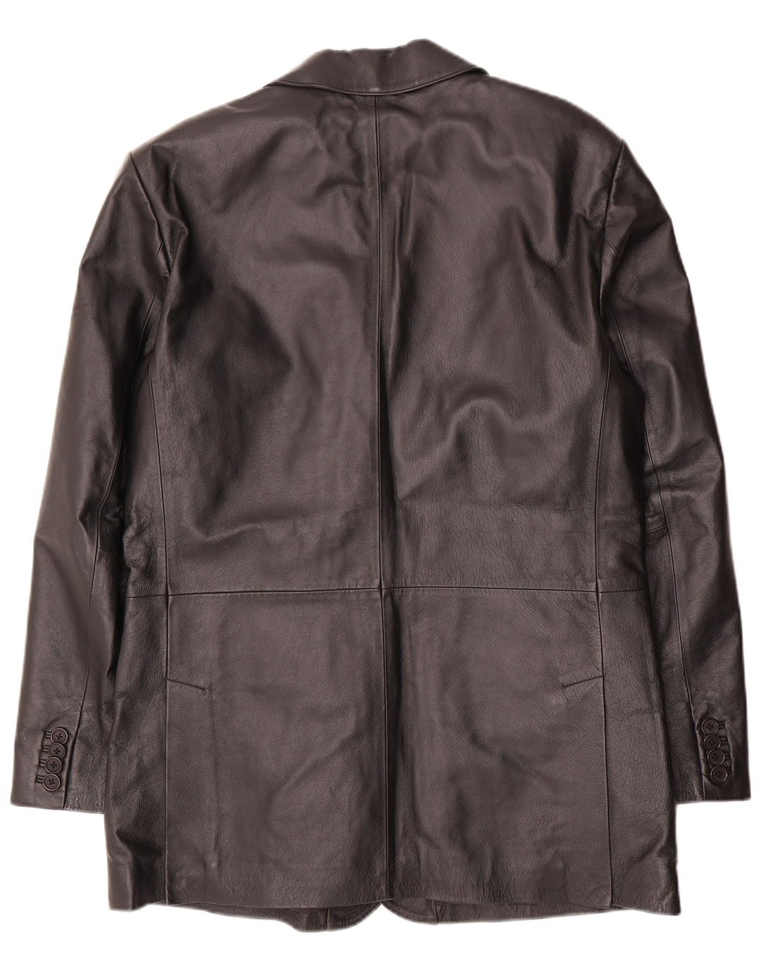 Jaqueta blazer masculina VINTAGE de couro com 2 botões UK 40 grande preta