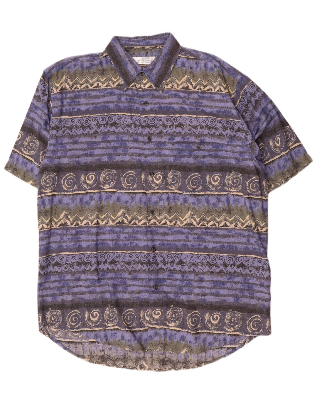 Camisa masculina de manga curta St. Bernard, viscose geométrica multicolorida média