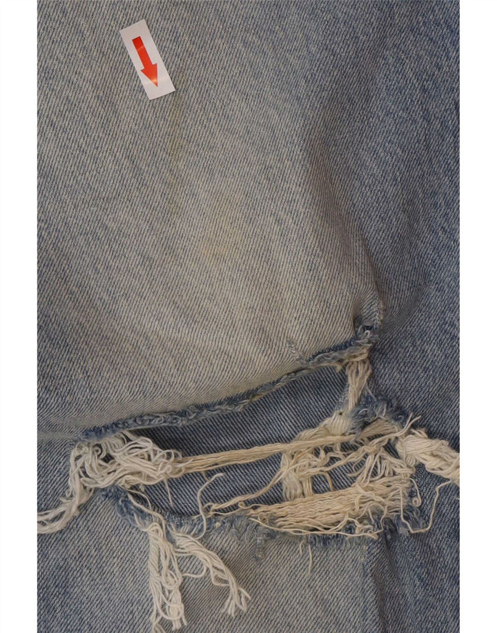 Zara Jeans feminino angustiado cônico UE 42 grande W32 L30 azul