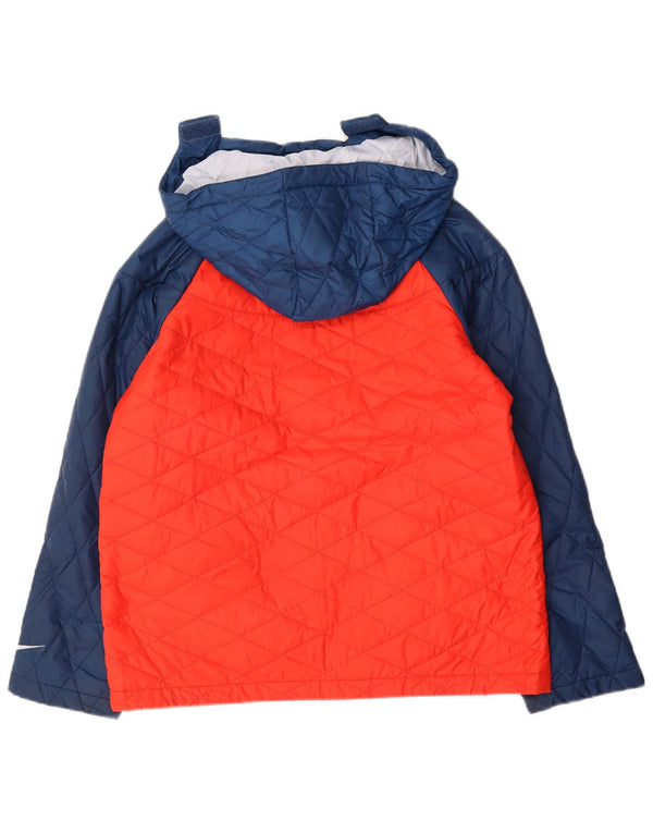 Jaqueta acolchoada com capuz Nike Boys 13-14 anos XL laranja colorblock poliéster