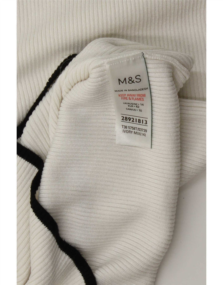 Colete feminino Marks & Spencer Top UK 14 grande viscose branca