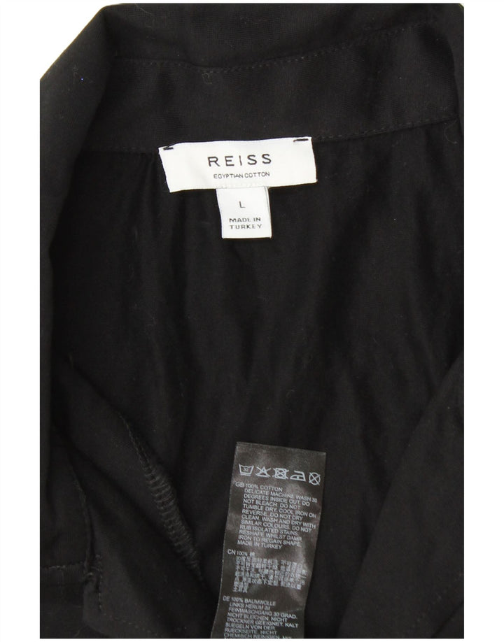 Camisa masculina de manga curta Reiss grande algodão preto