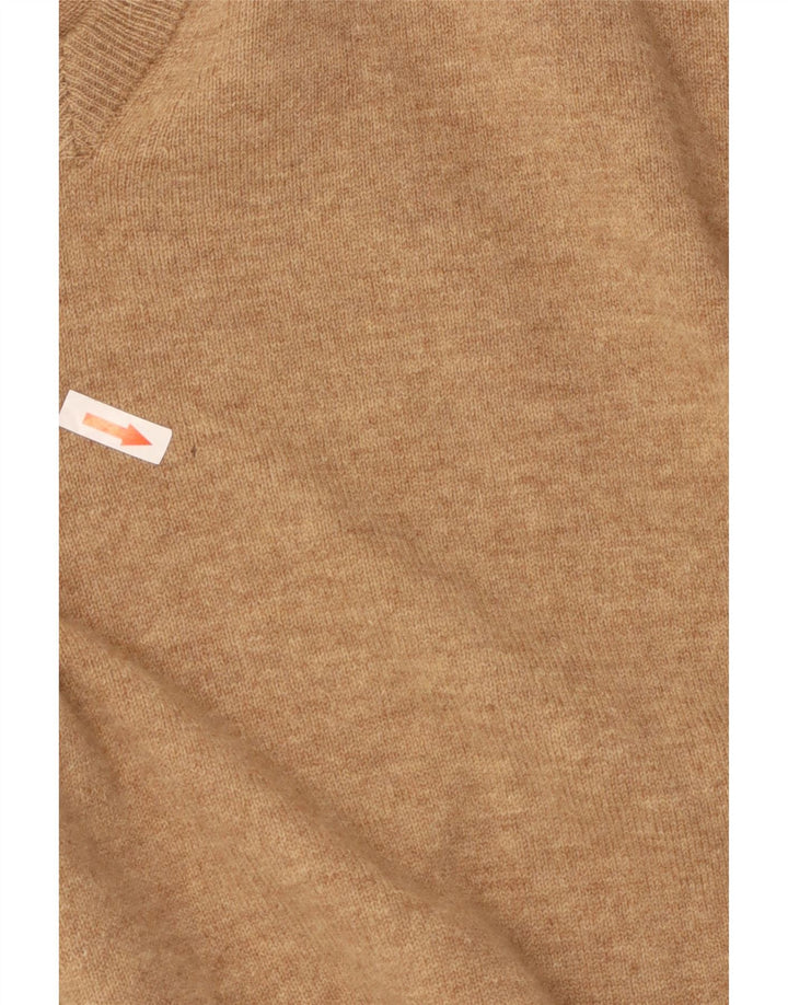 Suéter masculino Massimo Dutti com decote em V XL lã bege