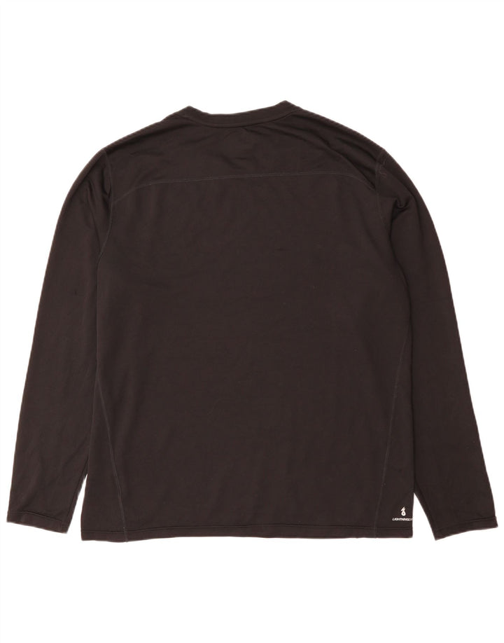 New Balance Mens Boston Graphic Top manga comprida grande preto