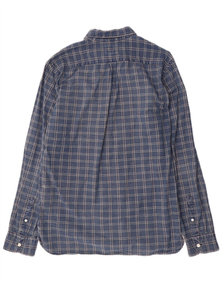 Camisa masculina Levi's grande xadrez azul marinho de algodão