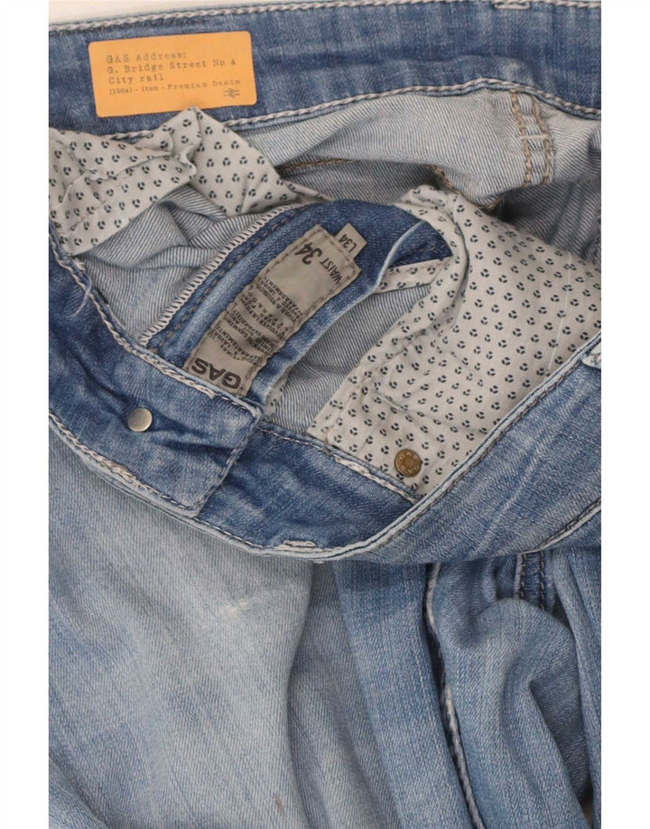 Calça jeans reta feminina Gas W34 L29 azul