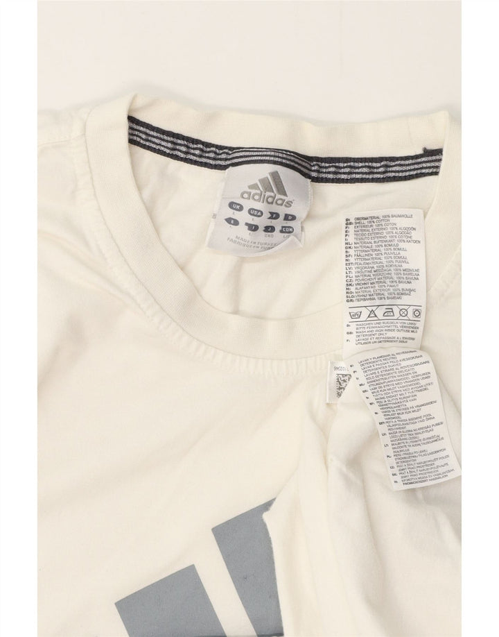 ADIDAS Mens Graphic T-Shirt Top Grande Algodão Branco