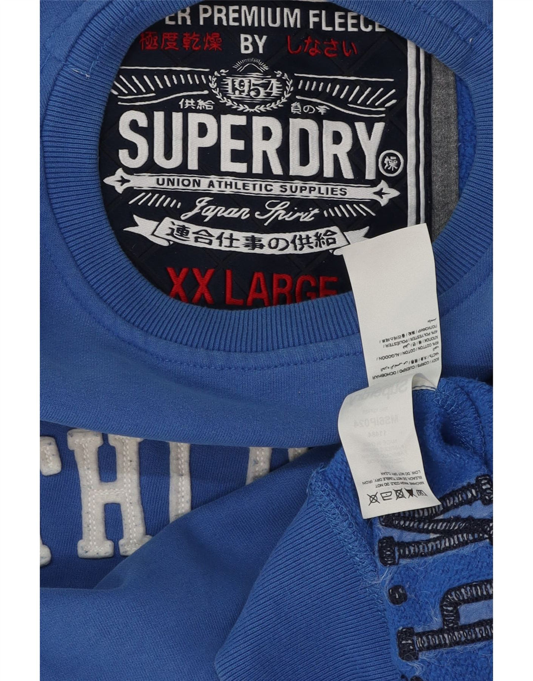 Suéter gráfico masculino Superdry 2XL algodão azul