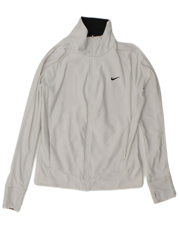 Nike Womens Dri Fit Tracksuit Top Jacket UK 14/16 Grande Branco
