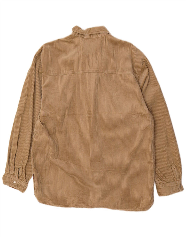 Camisa masculina de veludo Mustang de algodão bege médio