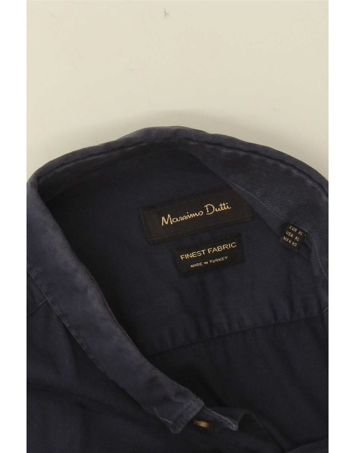 Camisa masculina Massimo Dutti XL azul marinho