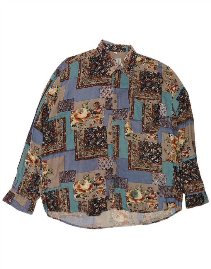 Camisa masculina Collins XL multicolorida patchwork viscose