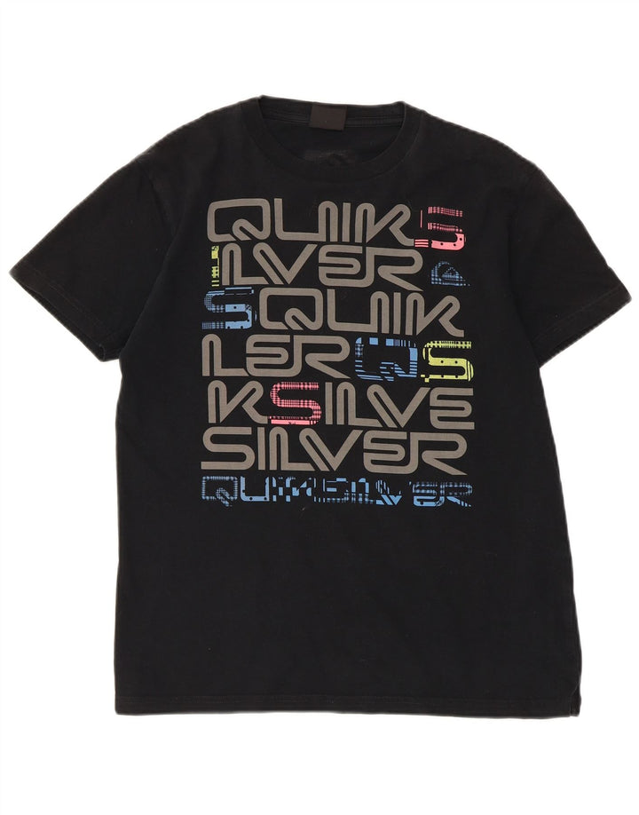 Camiseta masculina Quiksilver com estampa gráfica pequena preta