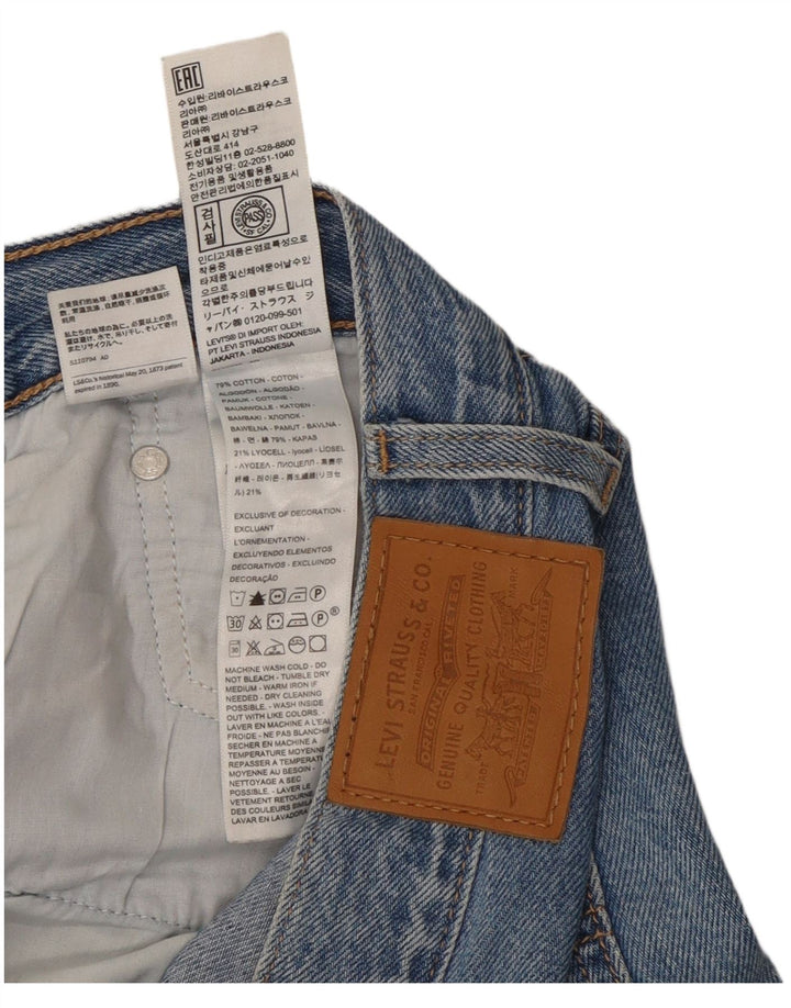Jeans feminino de perna larga Levi's W28 L32 algodão azul