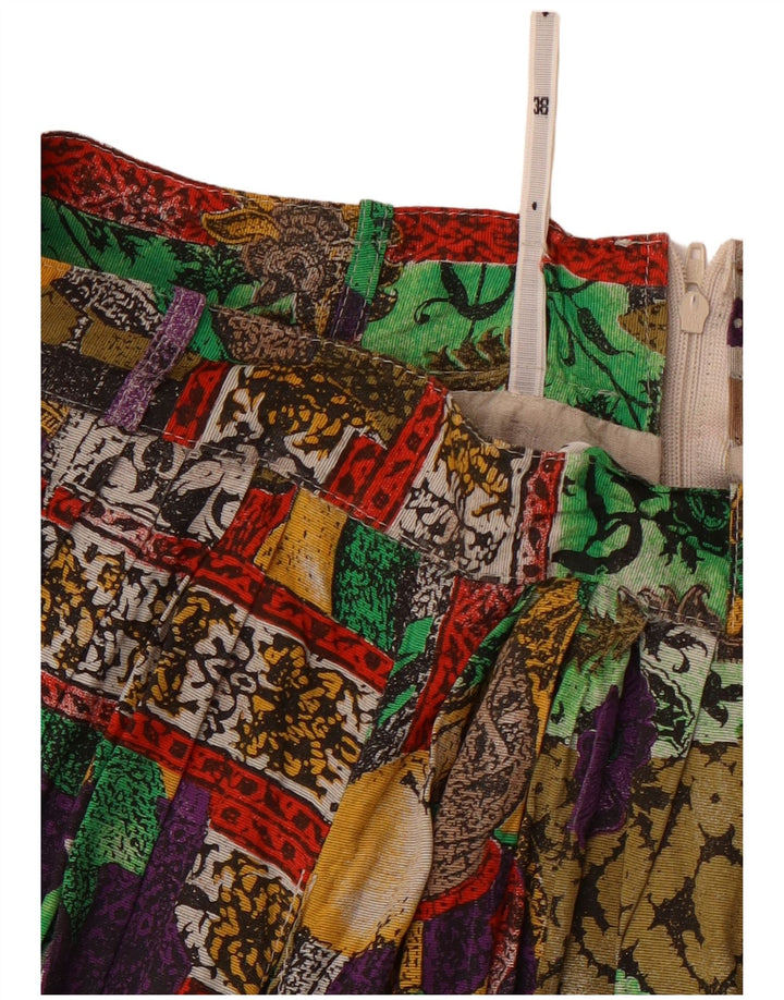 Saia feminina VINTAGE cintura alta evasê UE 38 médio W26 multicolorida