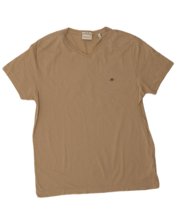 Camiseta masculina Gant Slim Fit Top 2XL Algodão Bege