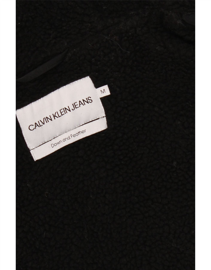 Jaqueta masculina acolchoada com capuz Calvin Klein UK 38 poliéster preto médio