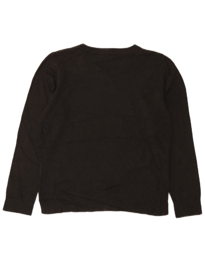 Suéter feminino Marks & Spencer com gola redonda Reino Unido 12 acrílico preto médio