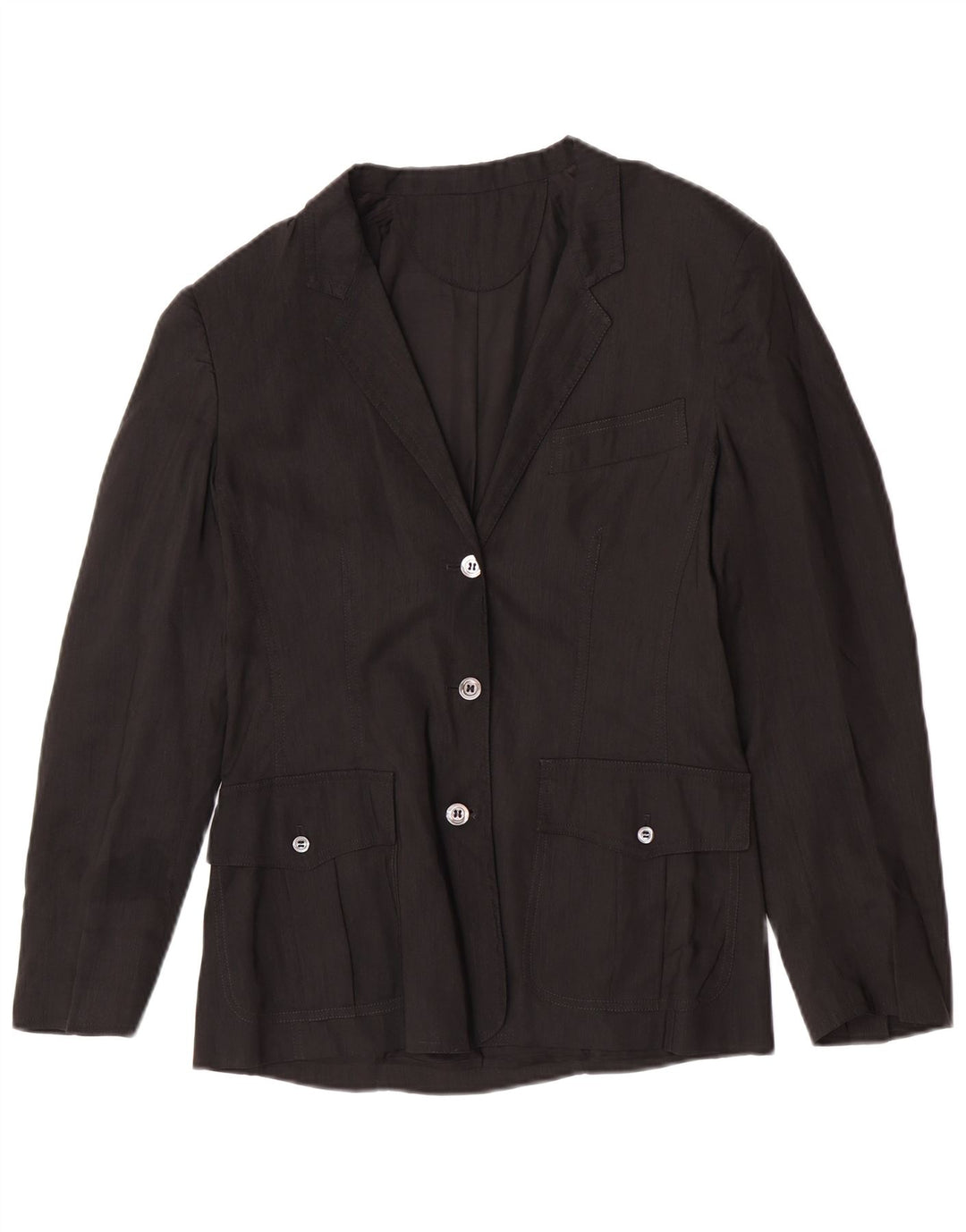 Jaqueta blazer feminina Penny Black com 3 botões UK 12 linho preto médio