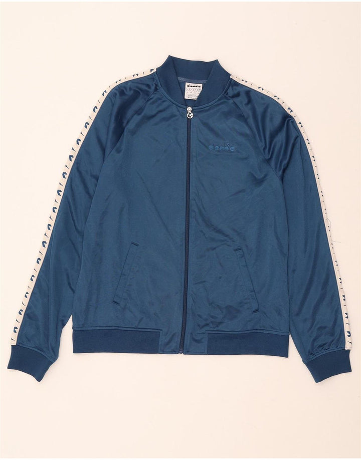 Jaqueta feminina de treino DIADORA Reino Unido 16 grande bloco colorido azul marinho