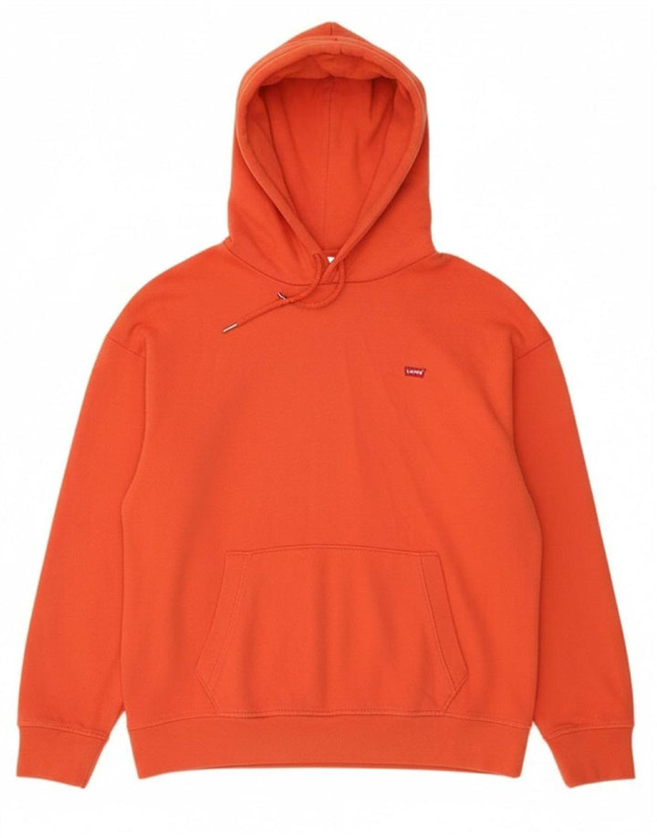 LEVI'S moletom com capuz feminino UK 14 algodão vermelho médio