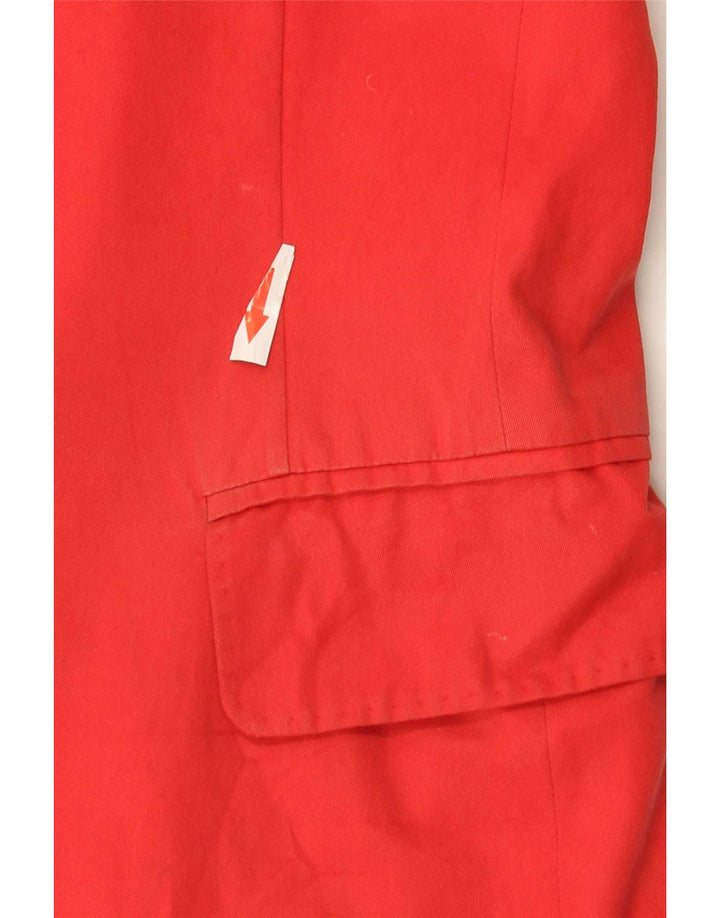 Max Mara Jaqueta blazer feminina de manga curta com 2 botões Reino Unido 14 grande algodão vermelho