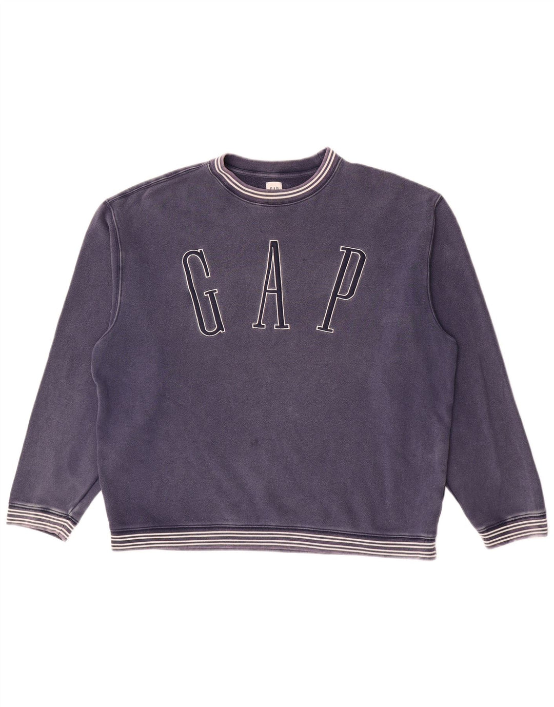 Moletom gráfico masculino Gap Jumper grande algodão listrado azul marinho