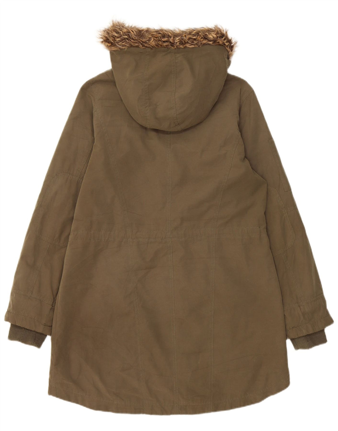 Jaqueta Parka feminina com capuz Oasis UK 10 poliéster cáqui pequeno