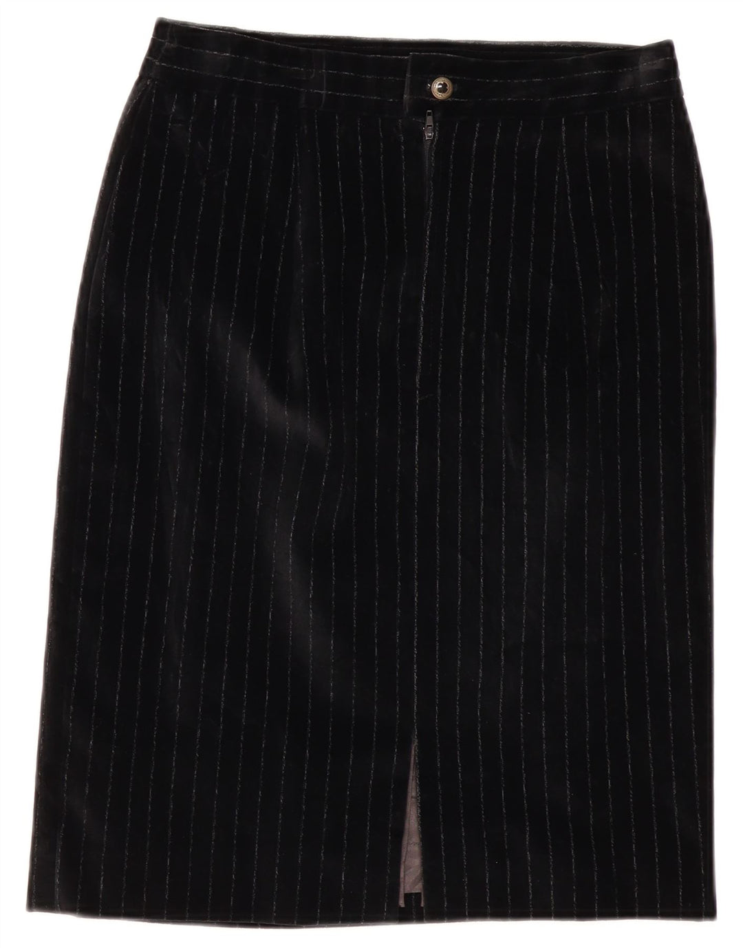 Conjunto de saia feminina VINTAGE com 5 botões e 2 peças Reino Unido 12 médio W28 preto