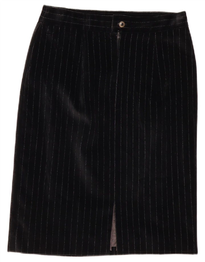 Conjunto de saia feminina VINTAGE com 5 botões e 2 peças Reino Unido 12 médio W28 preto