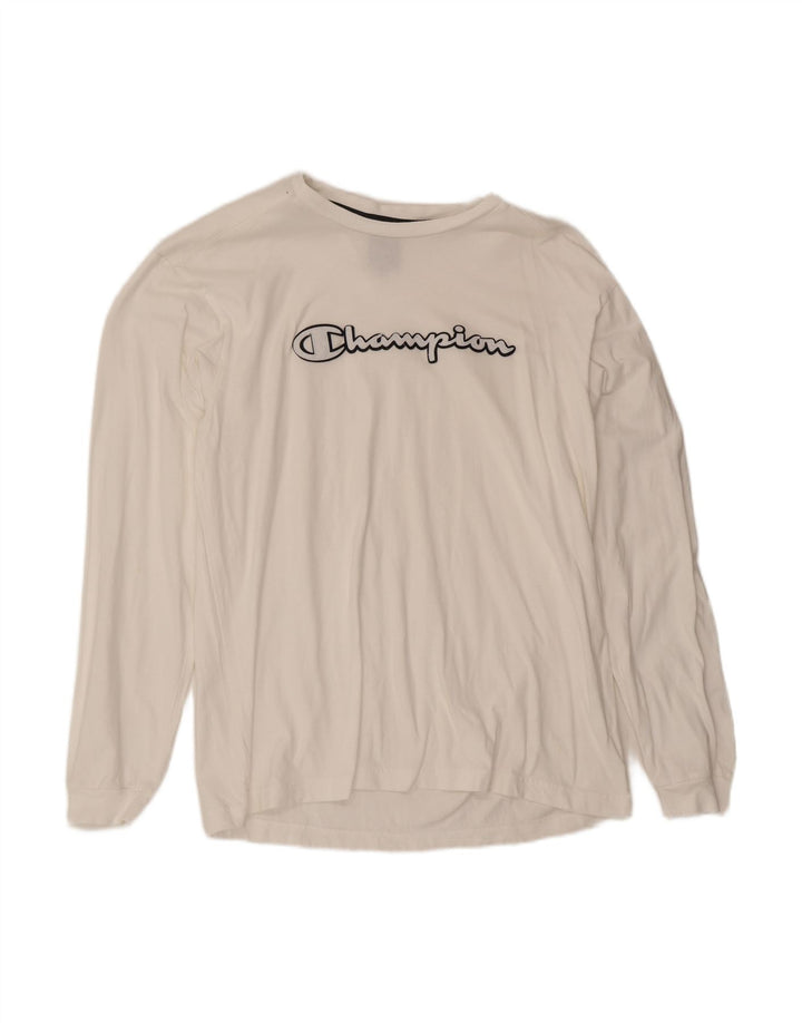 CHAMPION Top gráfico masculino manga longa 2XL algodão branco