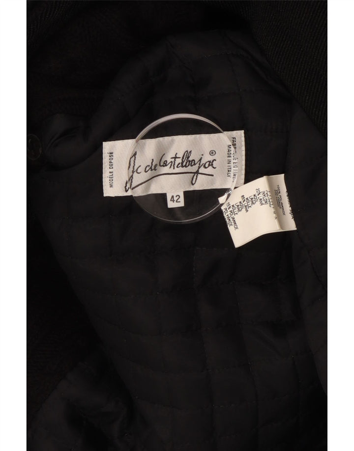 JC De Castelbajac Casaco feminino oversized ervilha UE 42 grande preto clássico