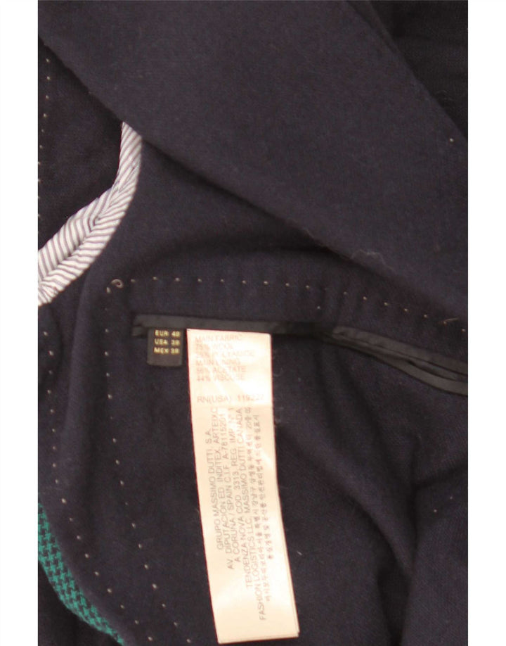 Jaqueta blazer masculina Massimo Dutti com 2 botões UE 48 lã azul marinho médio