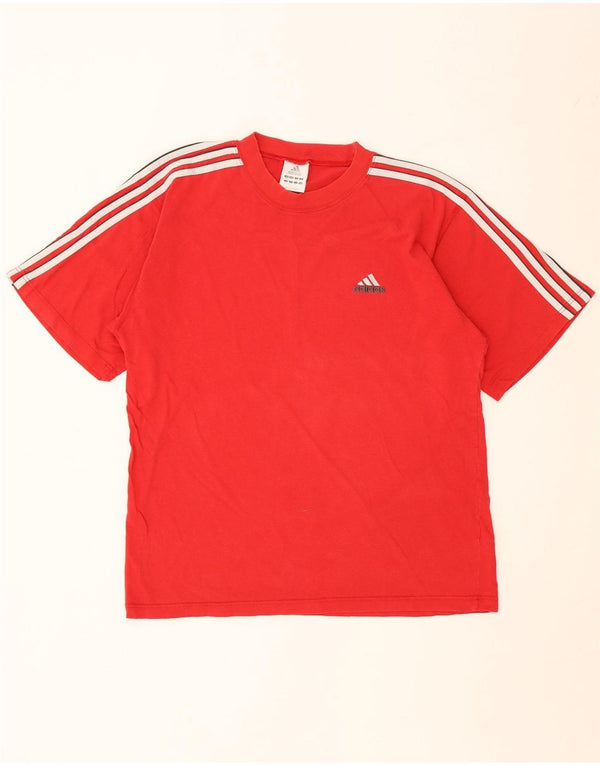 Adidas Mens Camiseta Top UK 38/40 Médio Vermelho