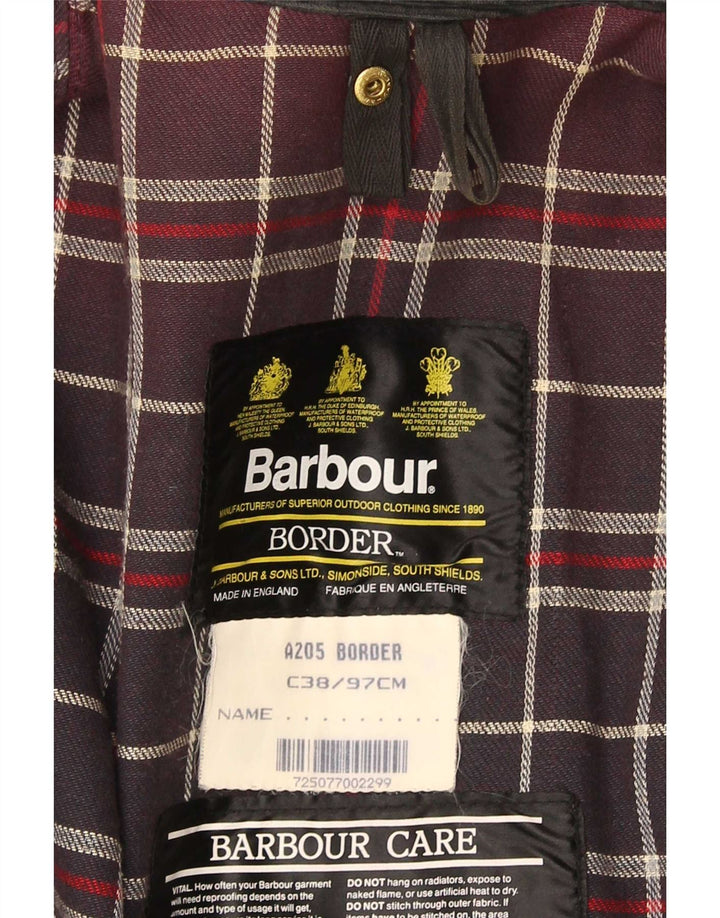 Jaqueta masculina de algodão encerado Barbour EU 38 médio preto
