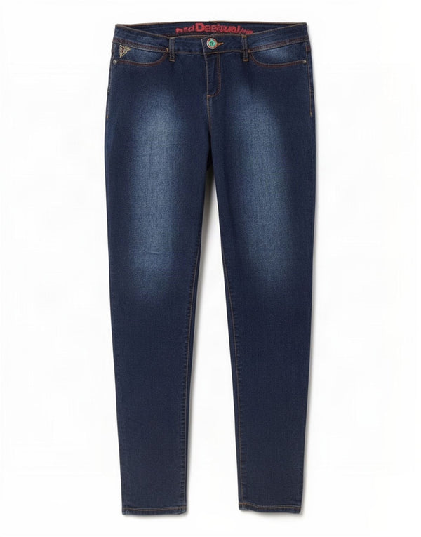 Jeans Jegging feminino Desigual W34 L32 azul marinho algodão