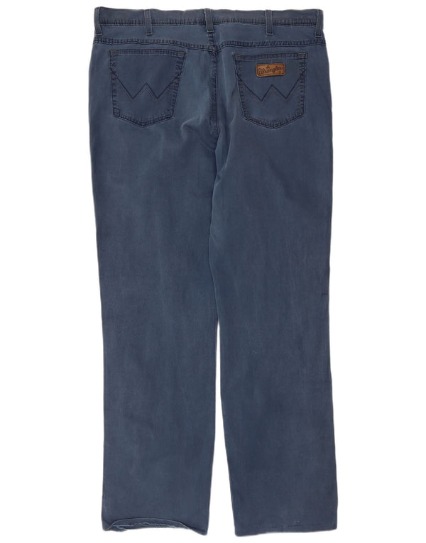 Wrangler Calça masculina reta casual W40 L34 algodão azul
