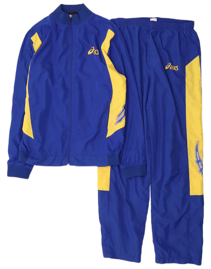Asics Mens Graphic Full Tracksuit Grande Azul Colourblock Poliéster