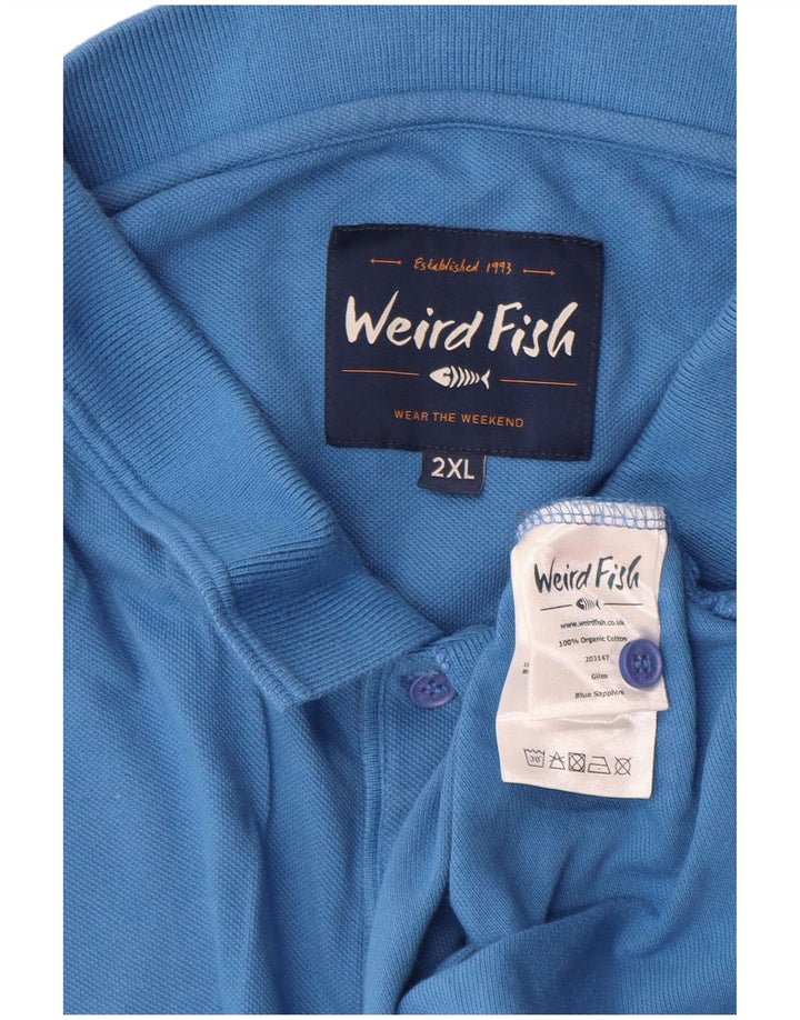 Camisa polo masculina Weird Fish 2XL algodão azul