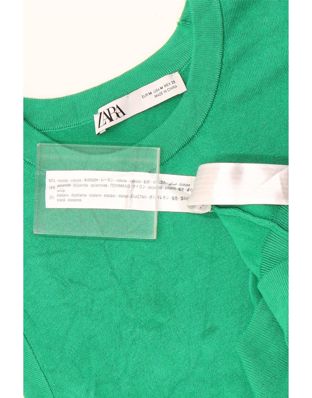 Zara Womens Vest Tank Top UK 12 Médio Viscose Verde
