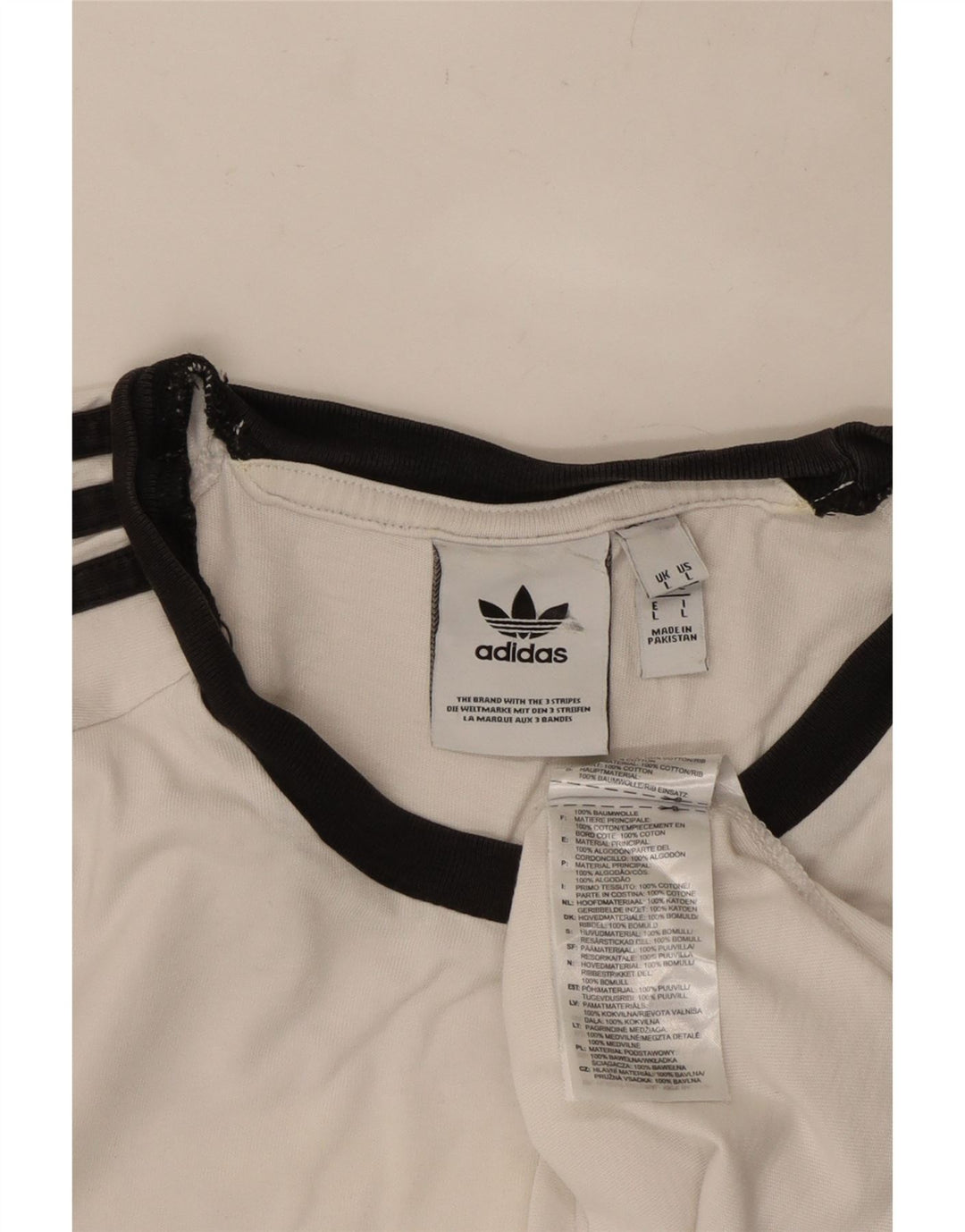 ADIDAS Mens T-Shirt Top Grande Algodão Branco
